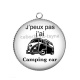 Pendentif Cabochon Argent - j'peux pas j'ai camping car