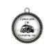 Pendentif Cabochon Argent - j'peux pas j'ai camping car
