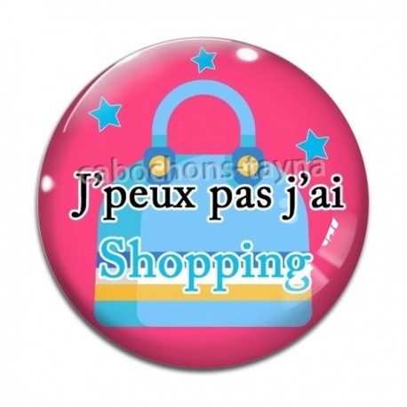 Cabochon Verre - j'peux pas j'ai shopping