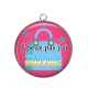 Pendentif Cabochon Argent - j'peux pas j'ai shopping