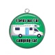 Pendentif Cabochon Argent -  j'peux pas j'ai camping car