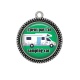 Pendentif Cabochon Argent -  j'peux pas j'ai camping car