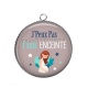 Pendentif Cabochon Argent - j'peux pas j'suis enceinte