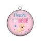 Pendentif Cabochon Argent - j'peux pas j'ai bébé