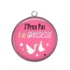 Pendentif Cabochon Argent - j'peux pas j'ai grossesse