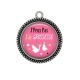 Pendentif Cabochon Argent - j'peux pas j'ai grossesse
