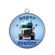 Pendentif Cabochon Argent - super routier