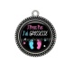 Pendentif Cabochon Argent - j'peux pas j'ai grossesse