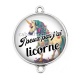 Connecteur Cabochon Argent - j'peux pas j'ai licorne
