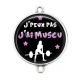 Connecteur Cabochon Argent - j'peux pas j'ai muscu
