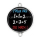 Connecteur Cabochon Argent - 'peux pas j'ai math