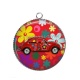Pendentif Cabochon Argent - voiture coccinelle