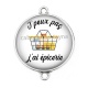 Connecteur Cabochon Argent - peux pas j'ai épicerie