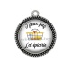 Pendentif Cabochon Argent - peux pas j'ai épicerie