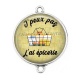 Connecteur Cabochon Argent - peux pas j'ai épicerie