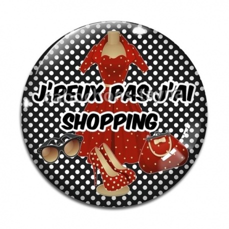 Cabochon Verre - peux pas j'ai shopping