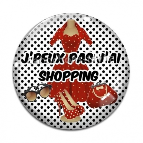 Cabochon Verre - peux pas j'ai shopping