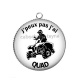 Pendentif Cabochon Argent - peux pas j'ai quad