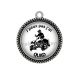 Pendentif Cabochon Argent - peux pas j'ai quad