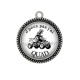 Pendentif Cabochon Argent - j'peux pas j'ai quad