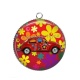 Pendentif Cabochon Argent - voiture coccinelle