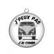 Pendentif Cabochon Argent - j'peux pas j'ai combi