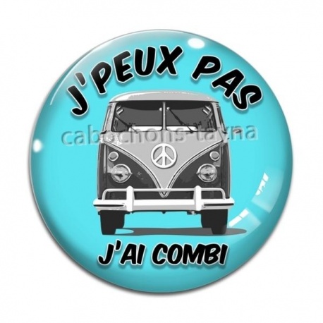 Cabochon Verre - j'peux pas j'ai combi