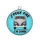 Pendentif Cabochon Argent - j'peux pas j'ai combi