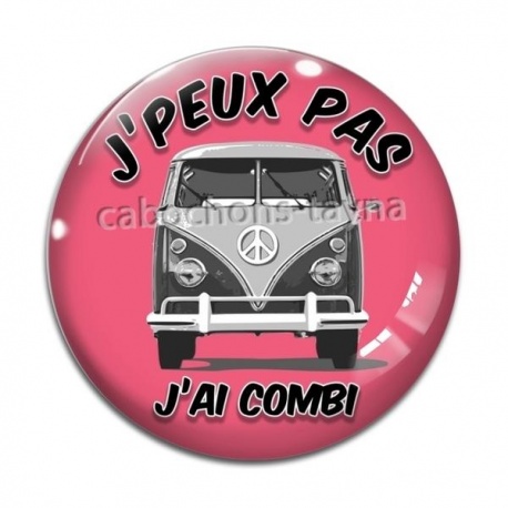Cabochon Verre - j'peux pas j'ai combi