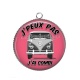 Pendentif Cabochon Argent - j'peux pas j'ai combi