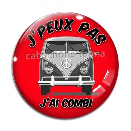Cabochon Verre - j'peux pas j'ai combi