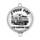 Connecteur Cabochon Argent - j'peux pas j'ai camping car