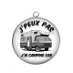 Pendentif Cabochon Argent - j'peux pas j'ai camping car