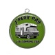 Pendentif Cabochon Argent - j'peux pas j'ai camping car