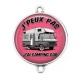 Connecteur Cabochon Argent - j'peux pas j'ai camping car