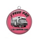 Pendentif Cabochon Argent - j'peux pas j'ai camping car