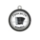 Pendentif Cabochon Argent - j'peux pas j'ai accordéon