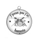 Pendentif Cabochon Argent - j'peux pas j'ai batterie