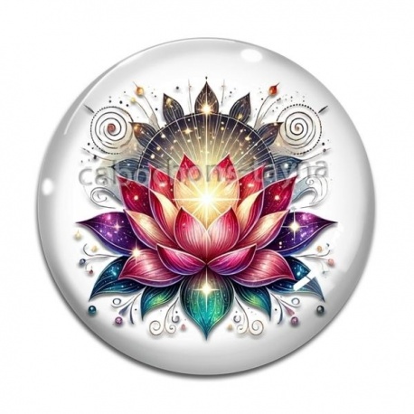 Cabochon Verre - fleur de lotus