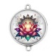 Connecteur Cabochon Argent - fleur de lotus