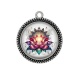 Pendentif Cabochon Argent - fleur de lotus