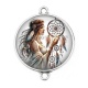 Connecteur Cabochon Argent - la femme et le dreamcatcher