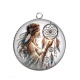 Pendentif Cabochon Argent - la femme et le dreamcatcher