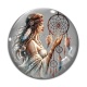 Cabochon Verre - la femme et le dreamcatcher
