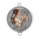 Connecteur Cabochon Argent - la femme et le dreamcatcher