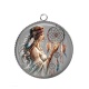 Pendentif Cabochon Argent - la femme et le dreamcatcher