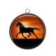Pendentif Cabochon Argent - cheval