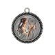 Pendentif Cabochon Argent - la femme et le dreamcatcher
