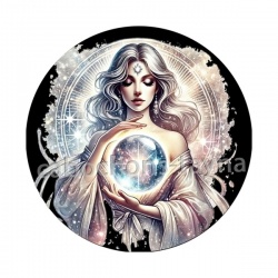 femme spirituel - cabochon verre ou résine, miroirs