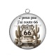Pendentif Cabochon Argent - j'peux pas j'ai route 66